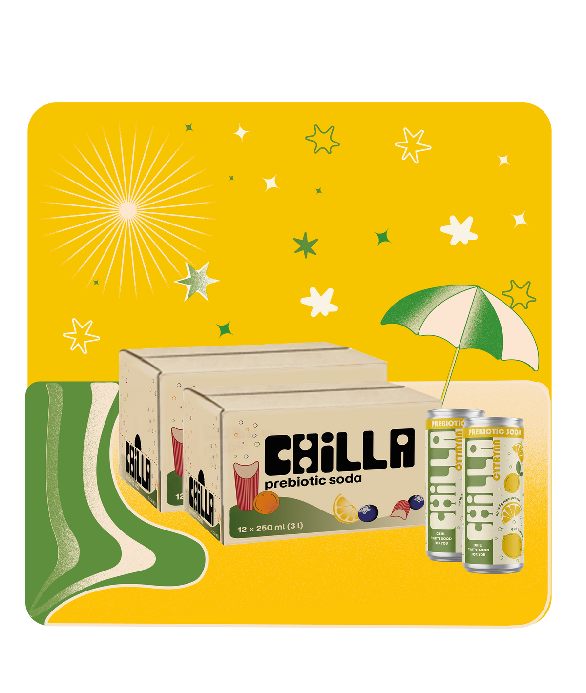 Chilla Prebiotic Soda Cytryna 250ml 12 | 24 pak