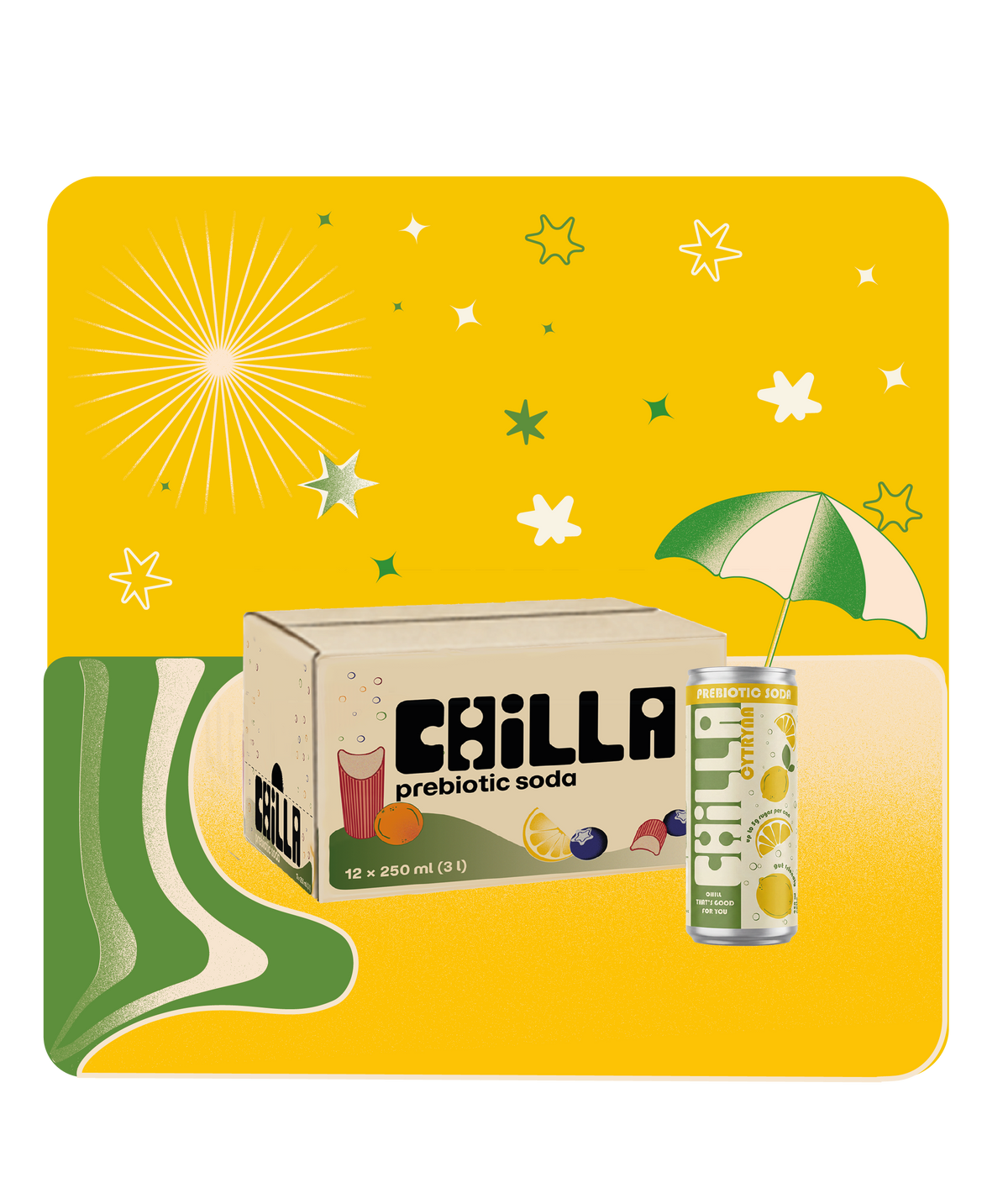 Chilla Prebiotic Soda Cytryna 250ml 12 | 24 pak